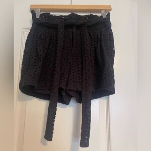 Eyelet High Waist Shorts